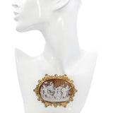 Antique Victorian Yellow Gold Intervention of the Sabine Women Cameo Brooch