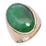 Vintage 18k Yellow Gold 16.31ct Jadeite Jade Ring