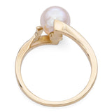 Vintage Mikimoto 14k Yellow Gold Pearl Bypass Ring
