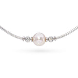 Mikimoto 18k White Gold Pearl and Diamond Necklace