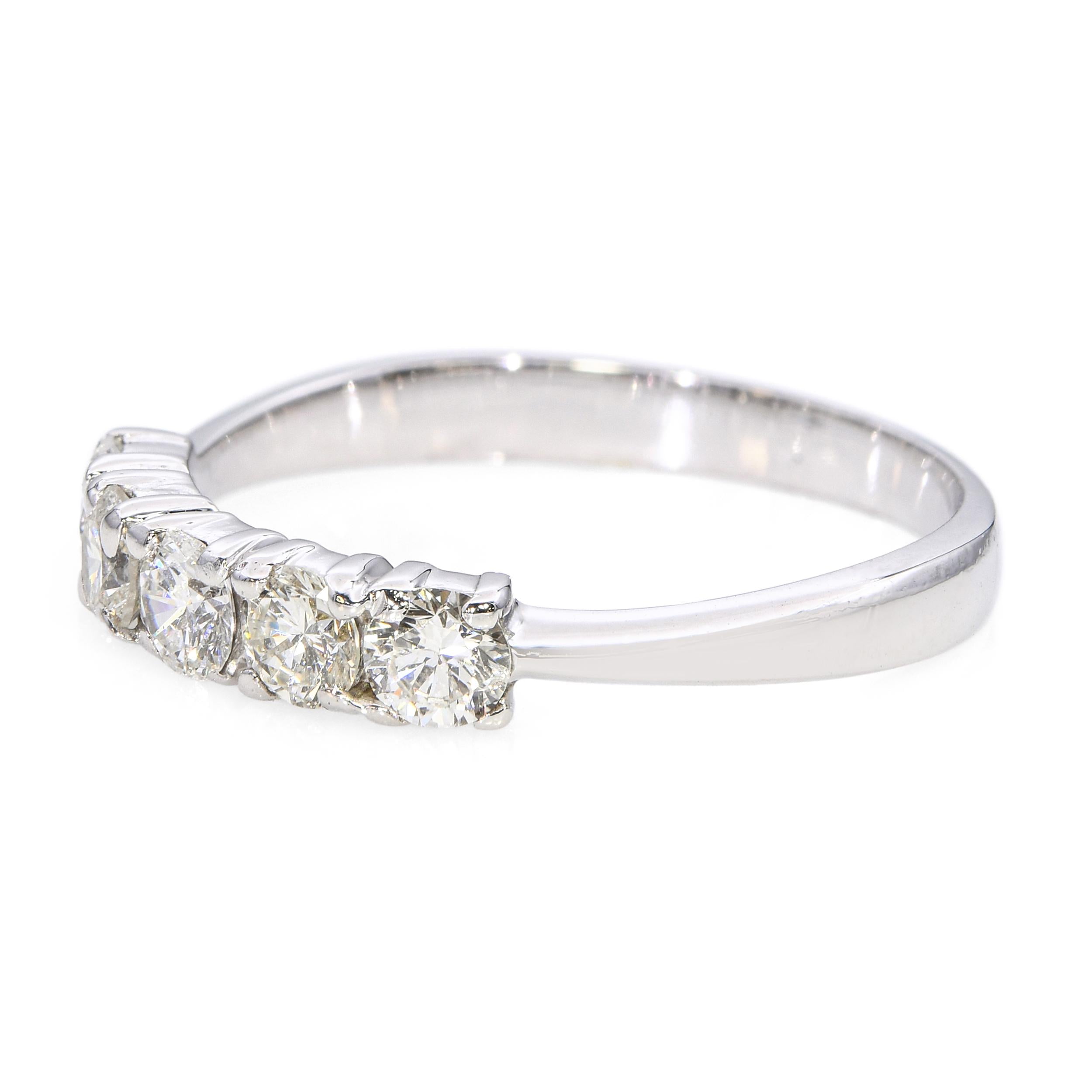 Platinum 950 0.98tcw Diamond 5 Stone Band Ring