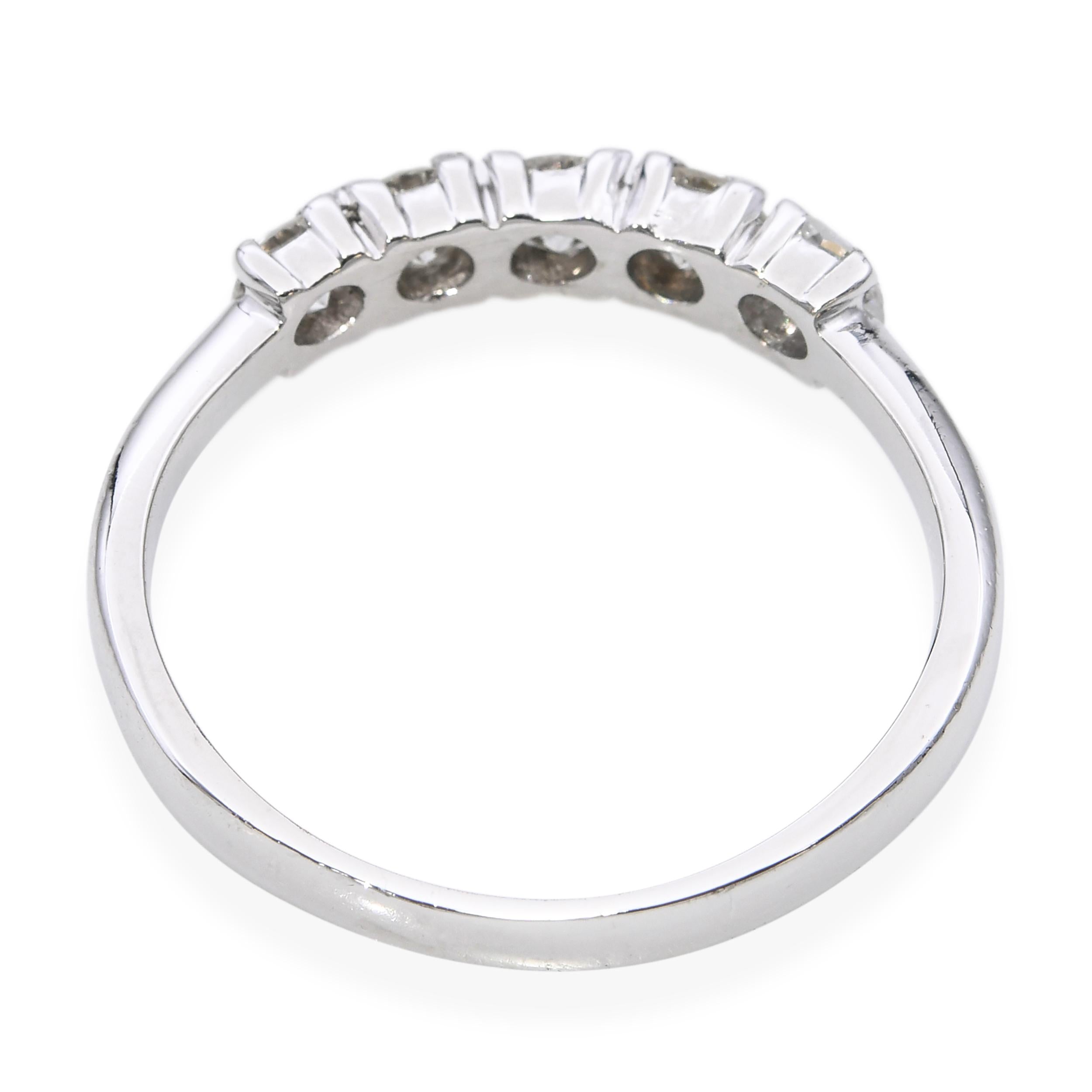 Platinum 950 0.98tcw Diamond 5 Stone Band Ring