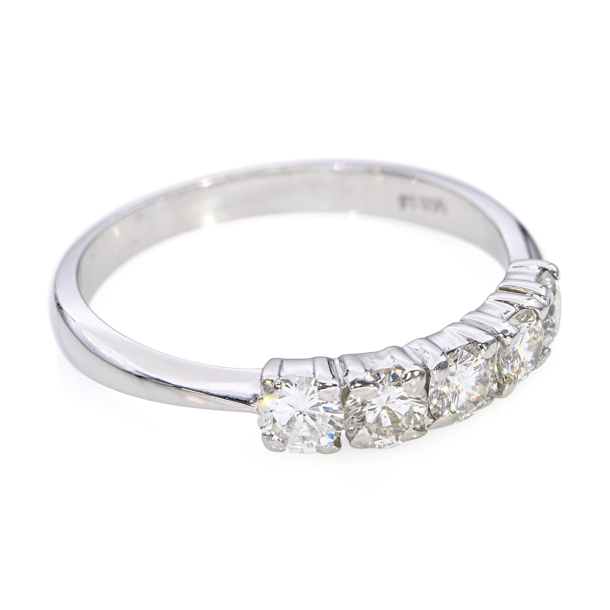 Platinum 950 0.98tcw Diamond 5 Stone Band Ring