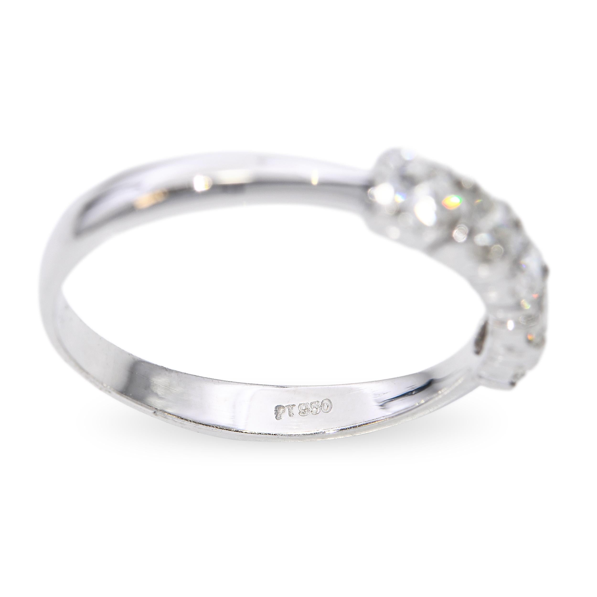 Platinum 950 0.98tcw Diamond 5 Stone Band Ring