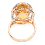 14k Rose Gold 9.25ct Citrine and Diamond Statement Ring