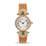 Vintage Breguet 18k Yellow Gold Diamond and Emerald Classique Women's Watch