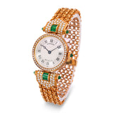 Vintage Breguet 18k Yellow Gold Diamond and Emerald Classique Women's Watch