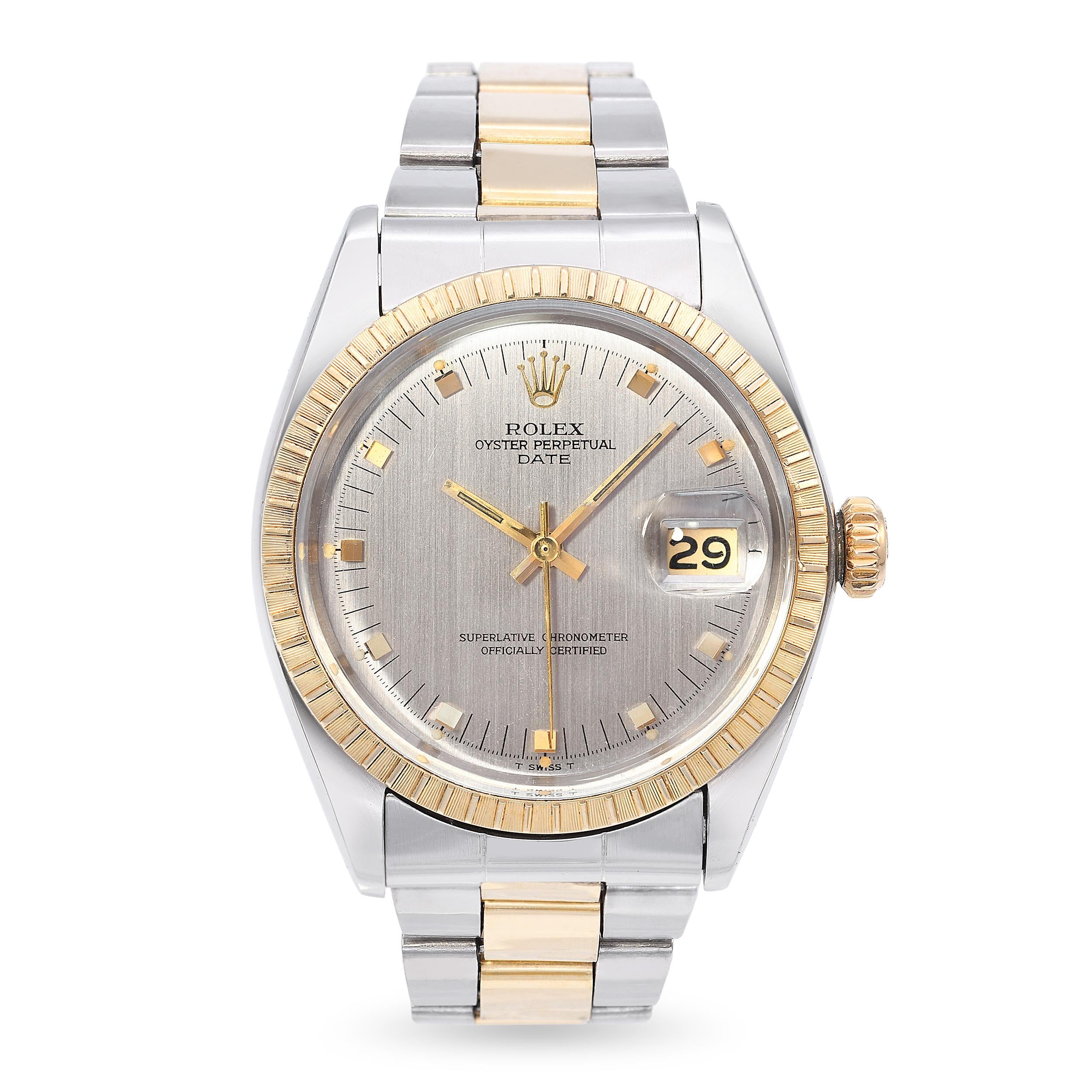 Rolex Oyster Perpetual Date Two-Tone Stainless Automatic Men's Watch Ref 1505