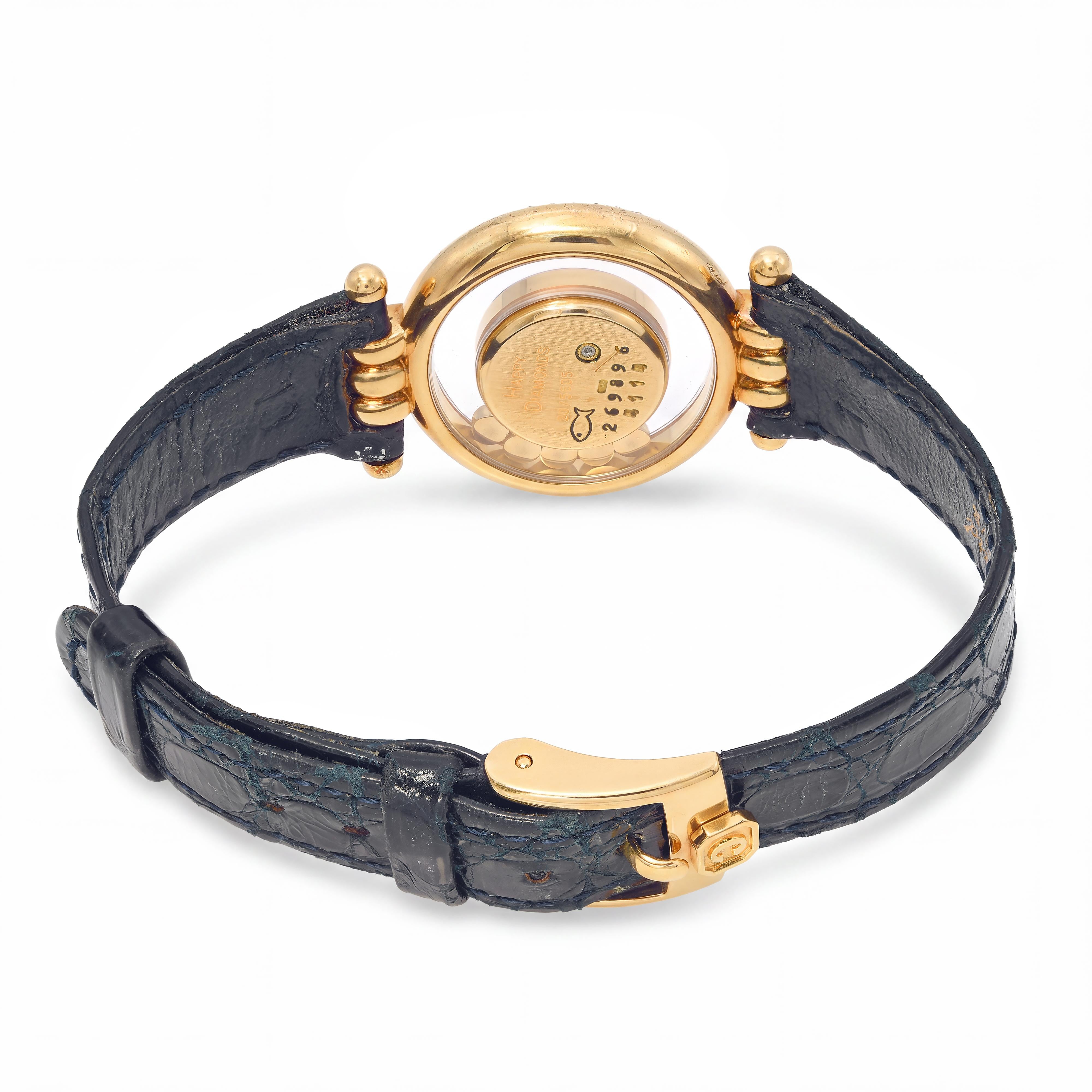 Vintage 1990s Chopard 18k Yellow Gold Happy Diamonds No. 20/5605 Women's Watch