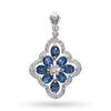 Vintage White Gold 0.25tcw Diamond and 1.63tcw Sapphire Pendant