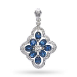 Vintage White Gold 0.25tcw Diamond and 1.63tcw Sapphire Pendant