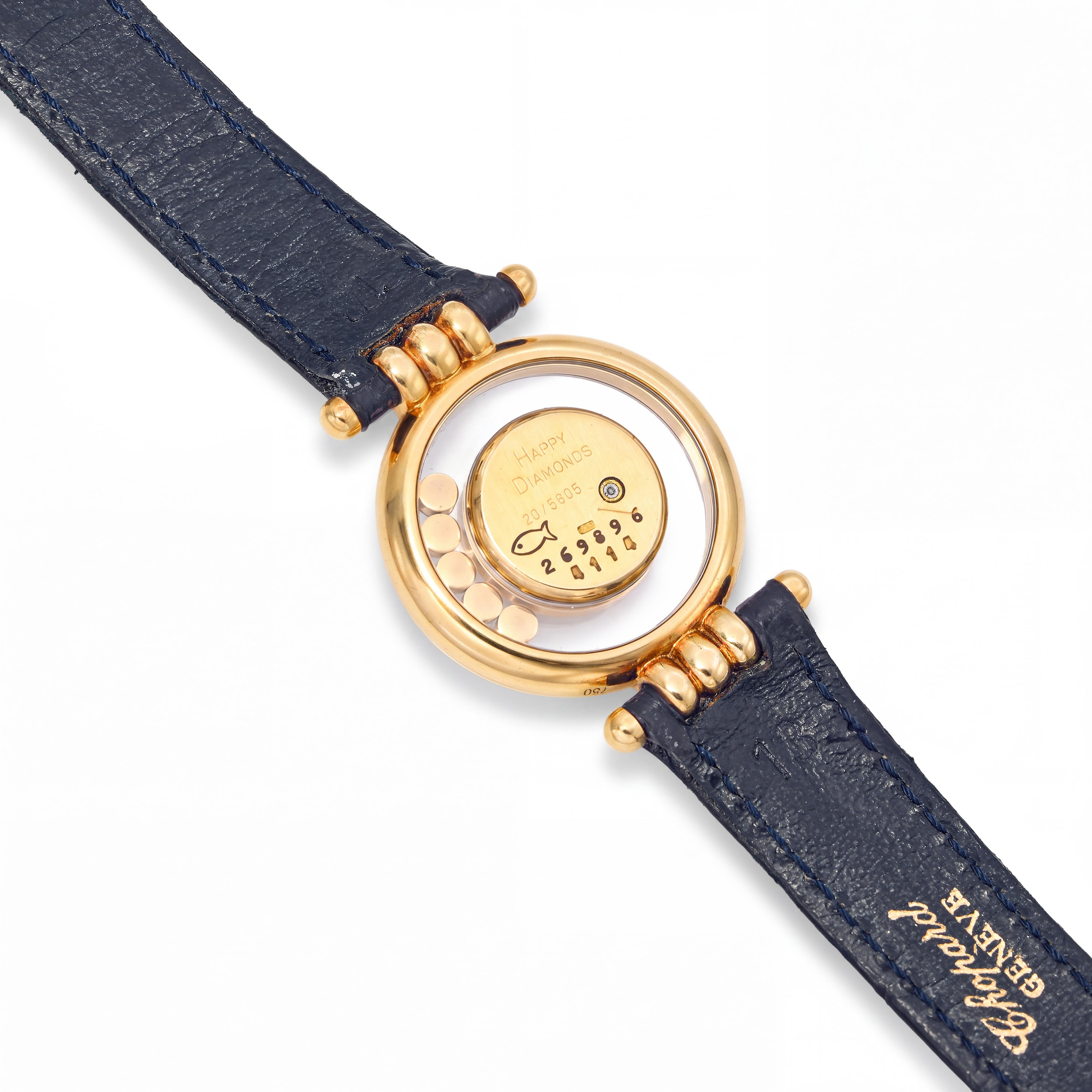 Vintage 1990s Chopard 18k Yellow Gold Happy Diamonds No. 20/5605 Women's Watch