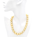 Vintage Yellow Gold Graduated Large Golden South Sea Pearl Necklace