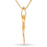 Carrera Y Carrera 18k Yellow Gold Nude Woman With Diamond Pendant Necklace