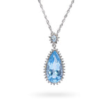 14k White Gold 10.05tcw Blue Topaz and Diamond Necklace