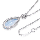 14k White Gold 10.05tcw Blue Topaz and Diamond Necklace