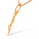 Carrera Y Carrera 18k Yellow Gold Nude Woman With Diamond Pendant Necklace