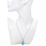 14k White Gold 10.05tcw Blue Topaz and Diamond Necklace