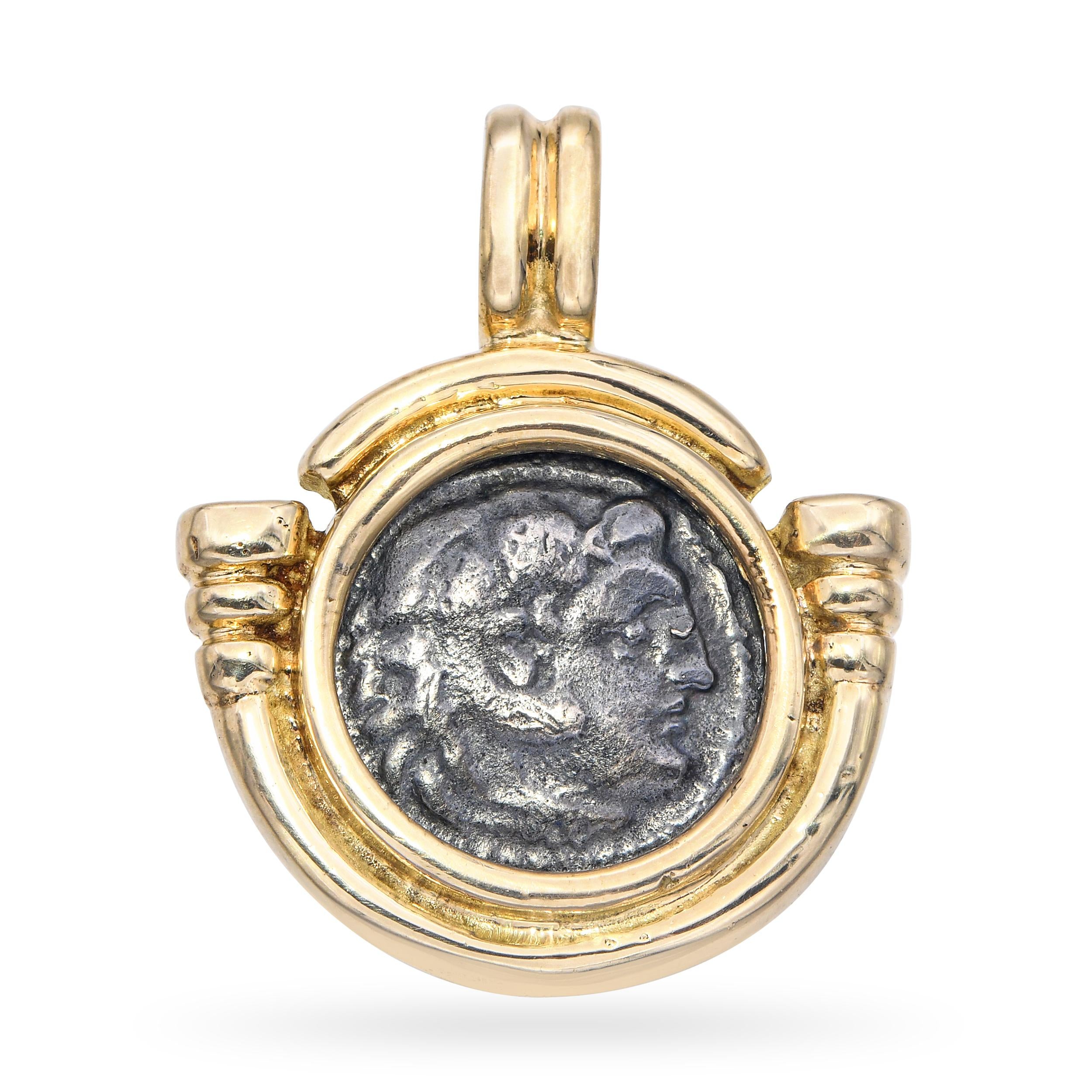 Vintage 14k Yellow Gold Ancient Roman Coin Pendant