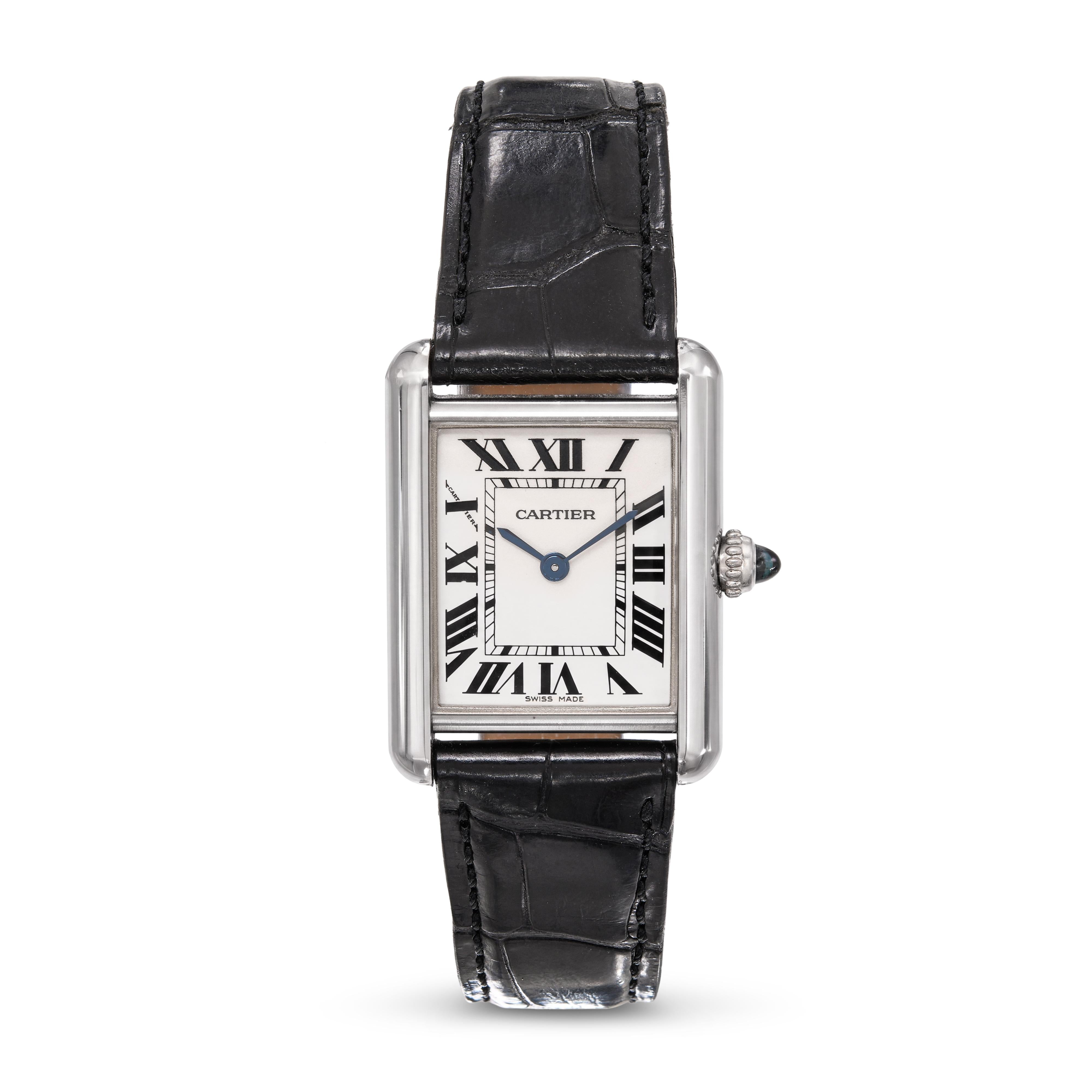 Cartier 18k White Gold Tank Louis Cartier Small 22mm Watch Ref. 2679