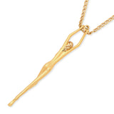 Carrera Y Carrera 18k Yellow Gold Nude Woman With Diamond Pendant Necklace
