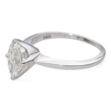 Vintage 14k White Gold 0.81ct Marquise Diamond Solitaire Ring