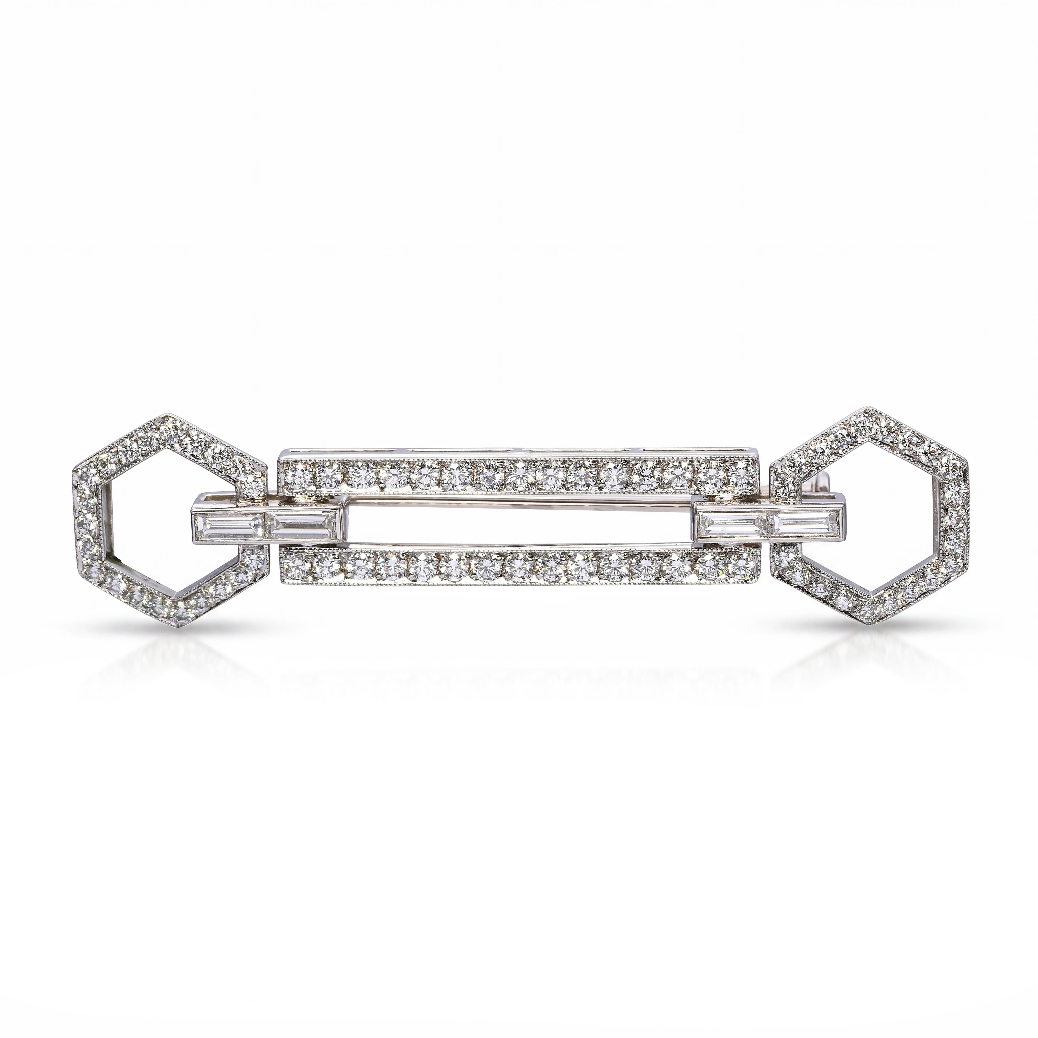 Vintage Tiffany & Co. Art Deco Style Diamond Bar Pin