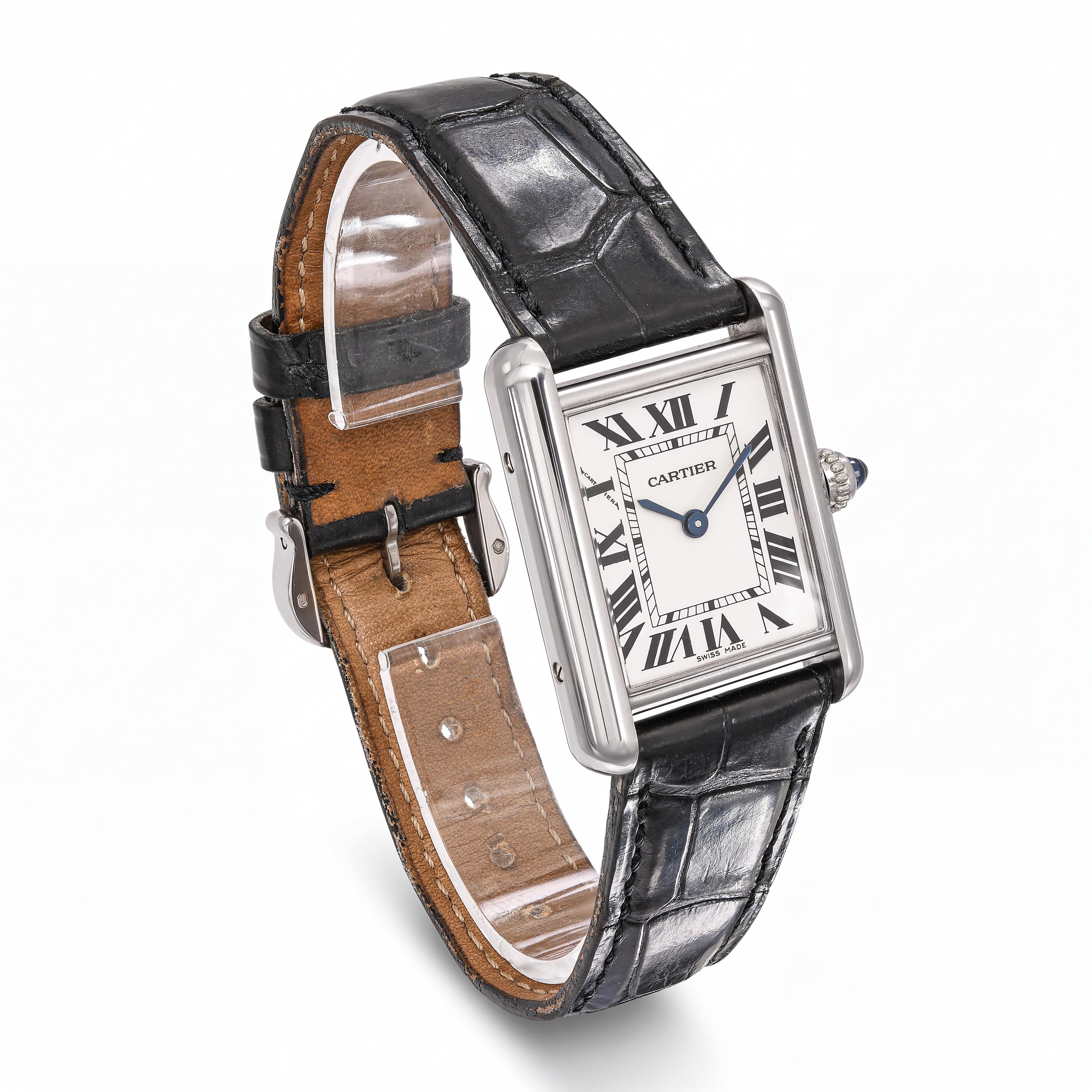 Cartier 18k White Gold Tank Louis Cartier Small 22mm Watch Ref. 2679