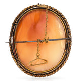 Antique Gold Vermeil Shell Cameo "Metaphor for winter" Brooch
