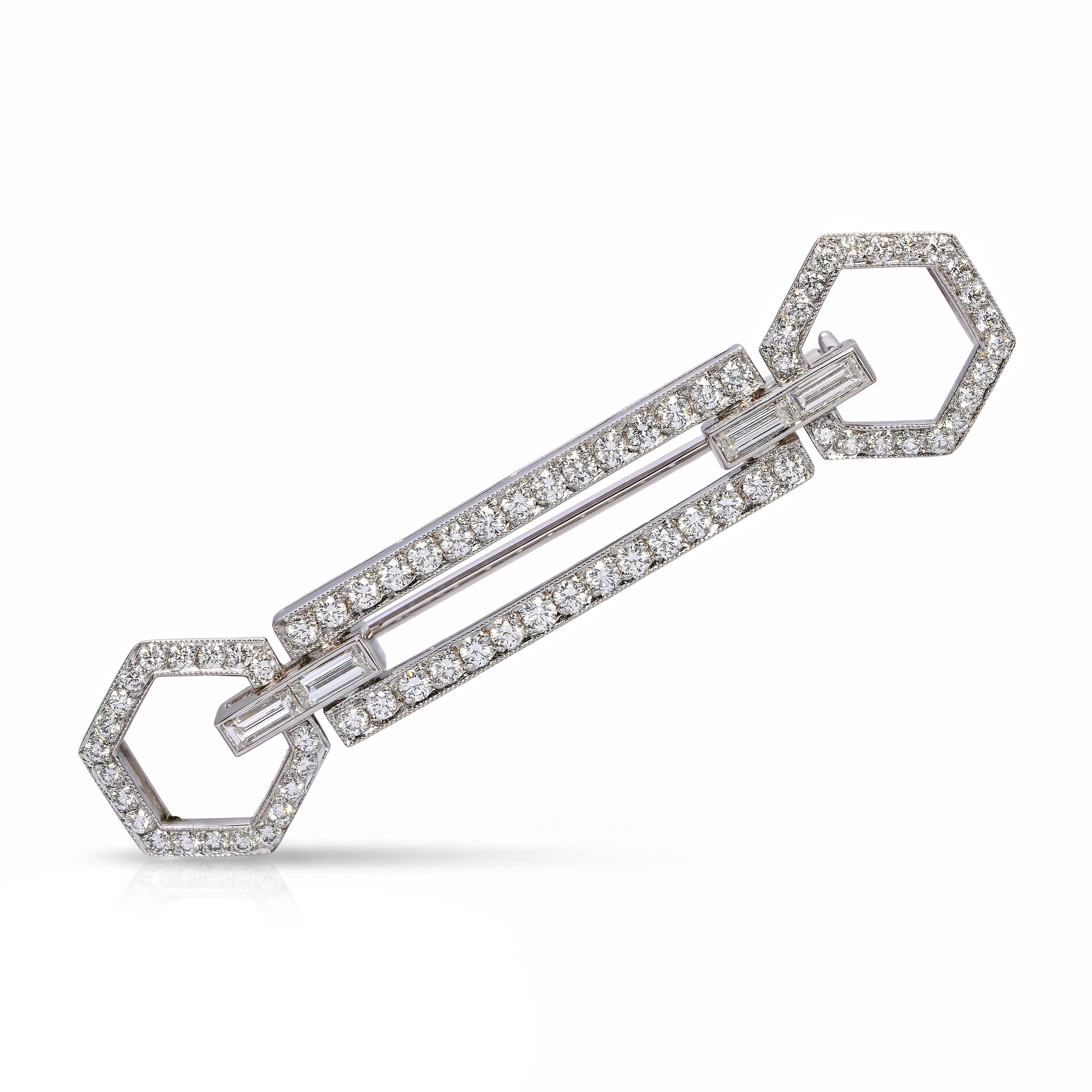 Vintage Tiffany & Co. Art Deco Style Diamond Bar Pin