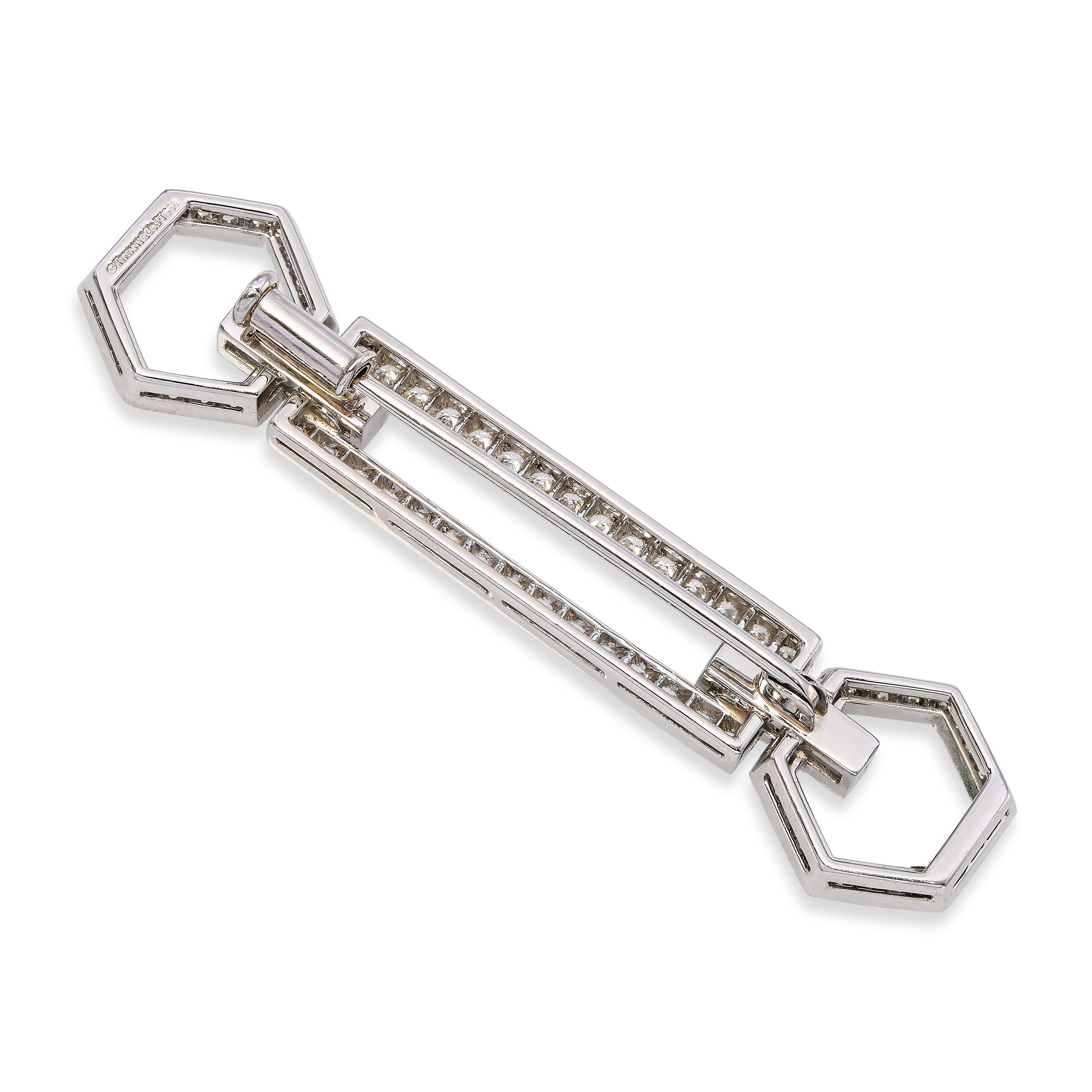 Vintage Tiffany & Co. Art Deco Style Diamond Bar Pin