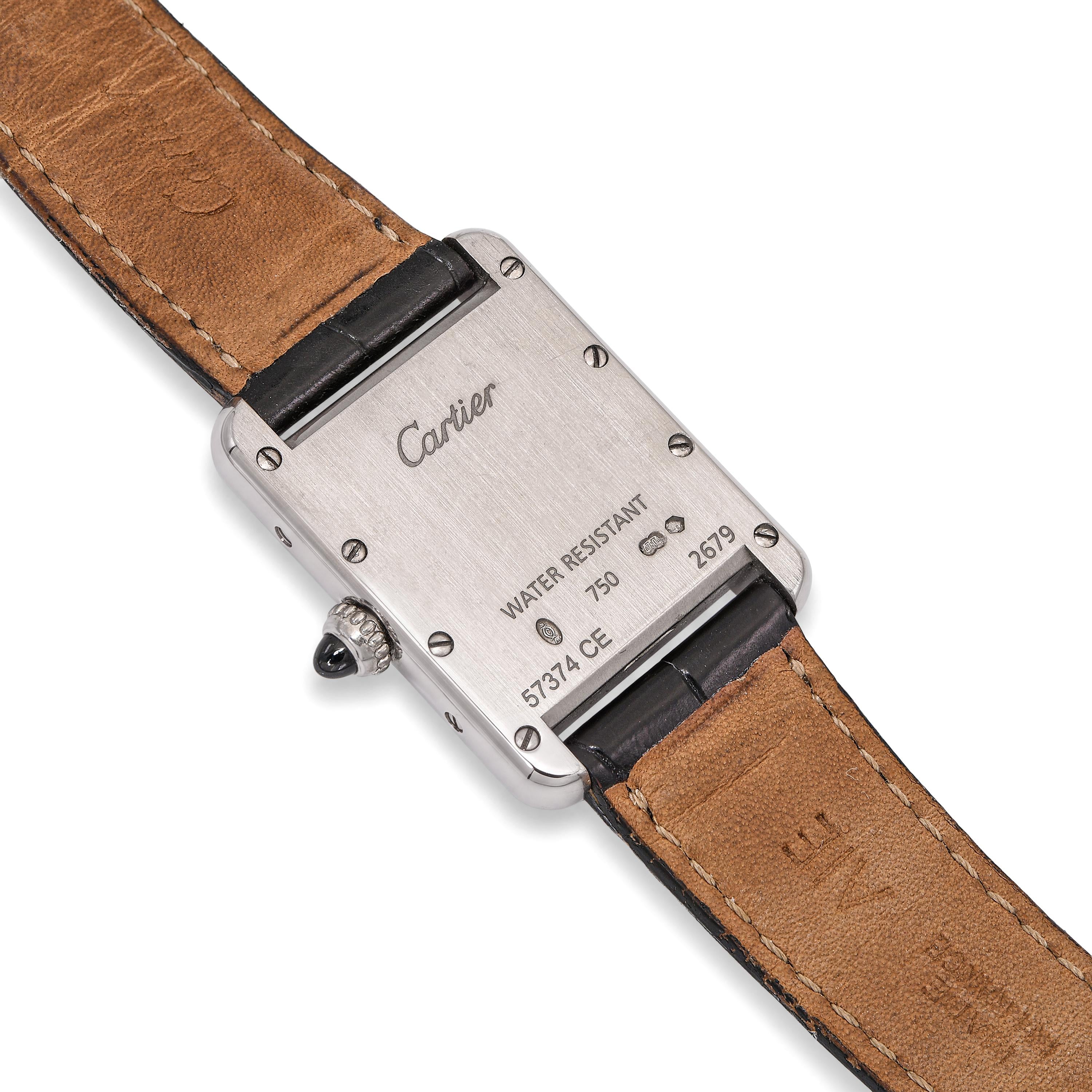 Cartier 18k White Gold Tank Louis Cartier Small 22mm Watch Ref. 2679