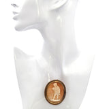 Antique Gold Vermeil Shell Cameo "Metaphor for winter" Brooch