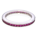 Vintage 14k White Gold Ruby Channel Set Eternity Band Ring