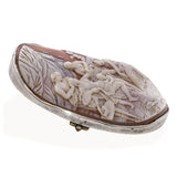 Antique Silver Venus Being Pampered to be Beautiful Shell Cameo Brooch