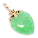 Vintage 18k Yellow Gold Diamond and Jadeite Jade Drop Pendant