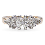 14k Yellow Gold 1.1tcw Marquise Diamond 6 Stone Ring