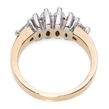 14k Yellow Gold 1.1tcw Marquise Diamond 6 Stone Ring