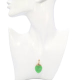 Vintage 18k Yellow Gold Diamond and Jadeite Jade Drop Pendant