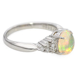 Platinum 1.27ct Jelly Opal and Diamond Ring
