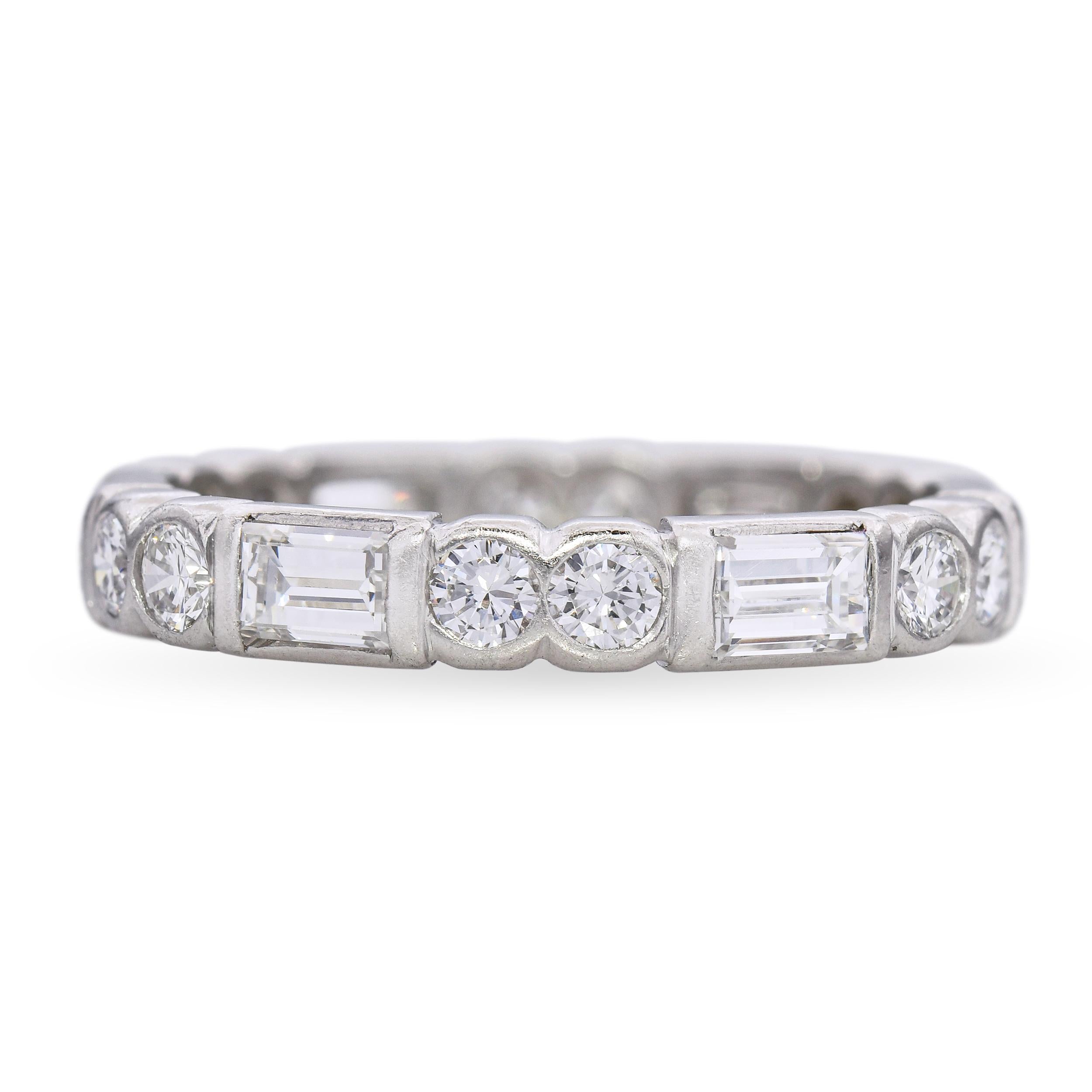 Vintage Platinum 1.56tcw Diamond Eternity Band – Blue Ribbon Rarities