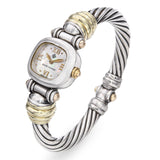 David Yurman Sterling Silver & 14K Gold MOP Cable Watch Ref. T-29106