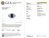 Vintage Platinum GIA 5.28ct Cambodian No Heat Sapphire and Diamond Ring