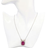 Antique French 14k Yellow Gold and Platinum Star Ruby Diamond Pendant Necklace