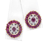 14k Yellow Gold 1.96tcw Ruby and Diamond Stud Earrings