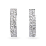 Vintage 14k White Gold 0.53tcw Diamond Half Hoop Earrings