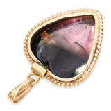 Vintage 14k Yellow Gold 14.2ct Watermelon Tourmaline Heart Pendant