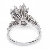 Vintage 18k White Gold 1.56tcw H Si1 Diamond Floral Cluster Ring