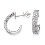 Vintage 14k White Gold 0.53tcw Diamond Half Hoop Earrings