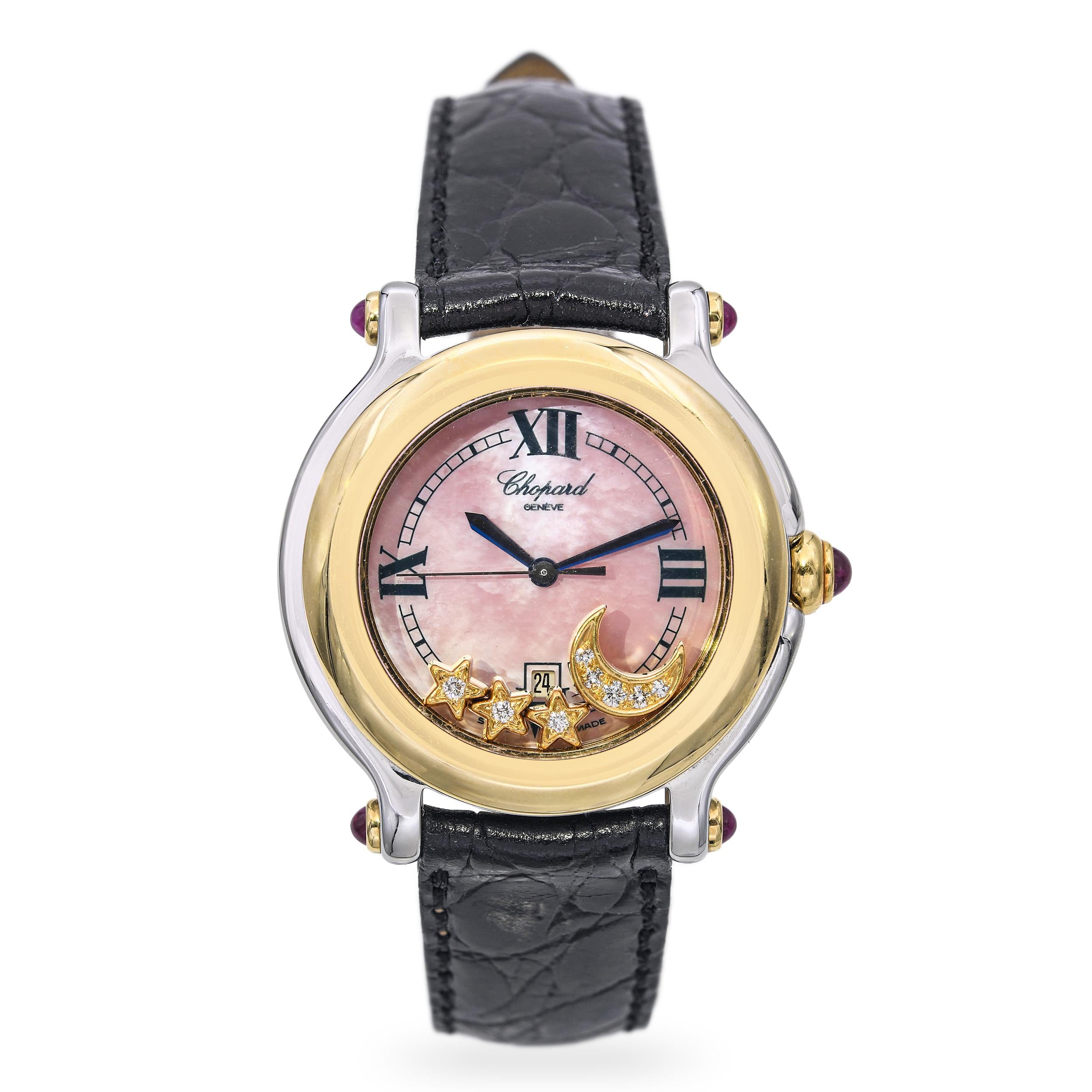 Chopard Happy Sport 18K Yellow Gold & Stainless Steel Diamond Date Quartz Watch